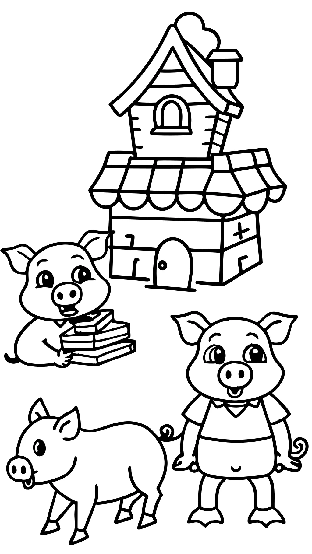 3 petits coloriages de porcs